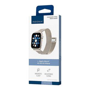 Insignia- Stainless Steel Mesh Band for Apple Watch 42mm, 44mm, 45mm ,49mm‎